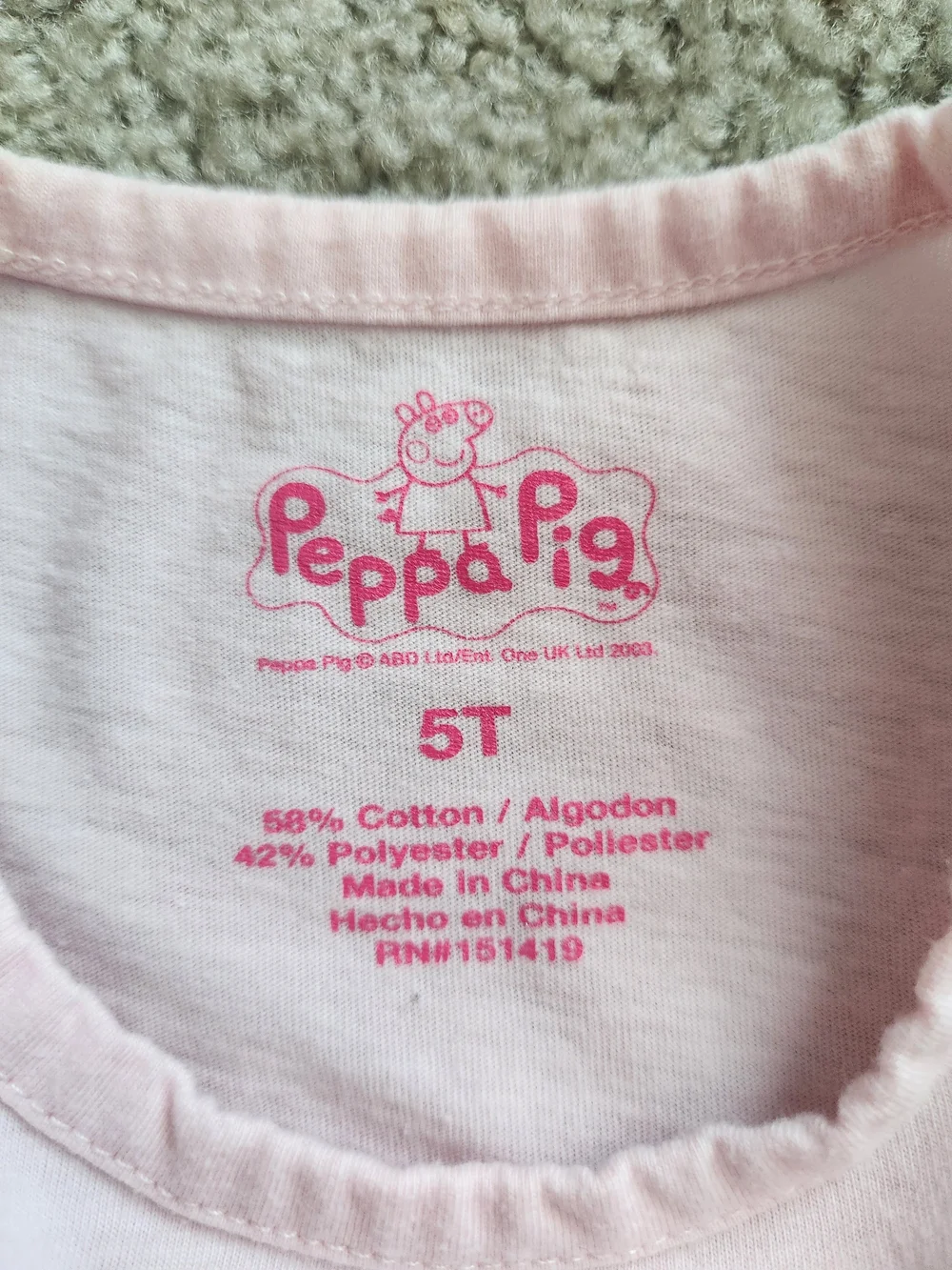 Girls 5T Pink Peppa Pig Mix & Match Bundle | Floral, Denim, Dress | 3 Pieces